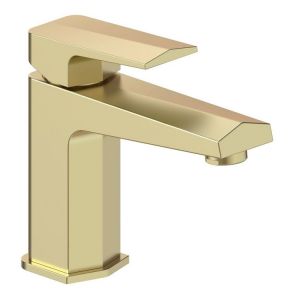 Moods Rhodes Brushed Brass Mono Basin Mixer Tap with Waste