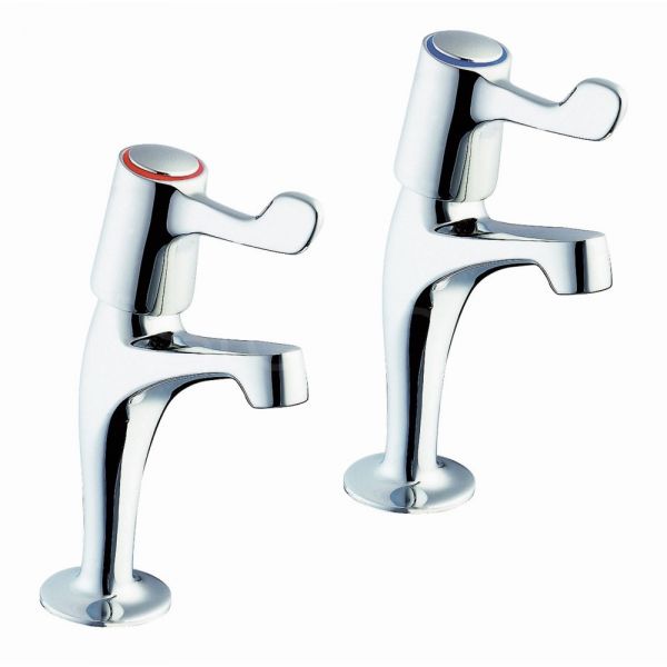 Clearwater Venue Chrome Double Lever Kitchen Sink Pillar Taps
