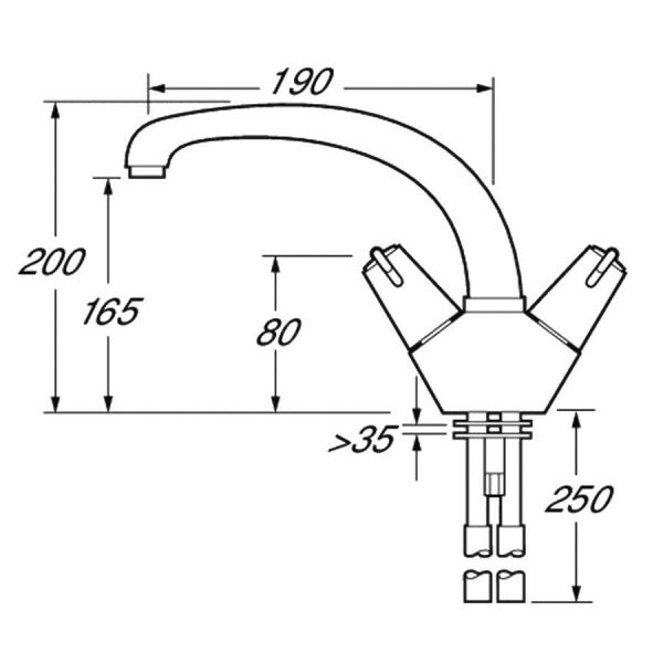 Clearwater Venue Chrome Monobloc Double Lever Kitchen Sink Mixer Tap 1TH #2