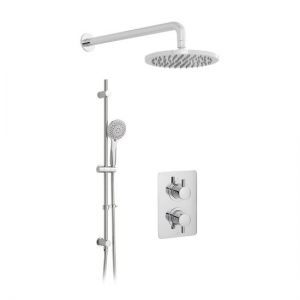 Vado Celsius Chrome 2 Outlet Thermostatic Shower Set with Riser Rail