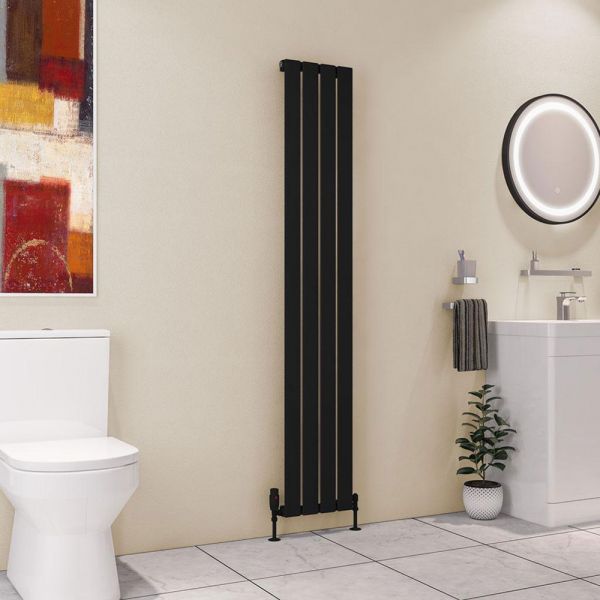 Eastbrook Deddington 1800 x 310 Matt Black Designer Radiator #2