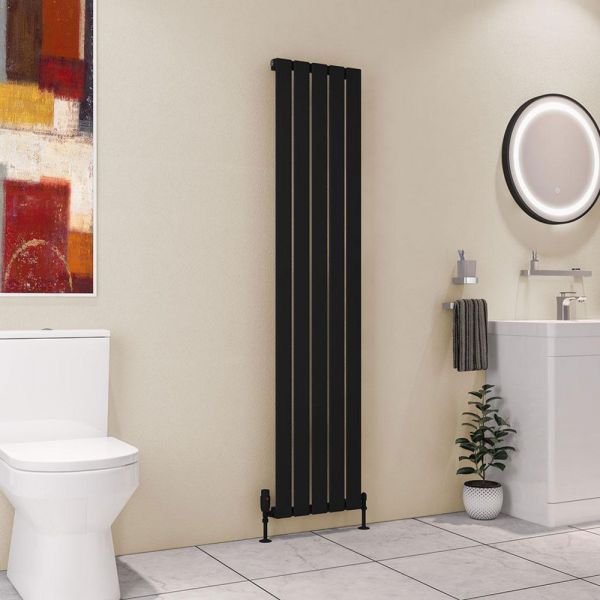 Eastbrook Deddington 1800 x 390 Matt Black Designer Radiator #2