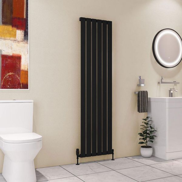 Eastbrook Deddington 1800 x 470 Matt Black Designer Radiator #2