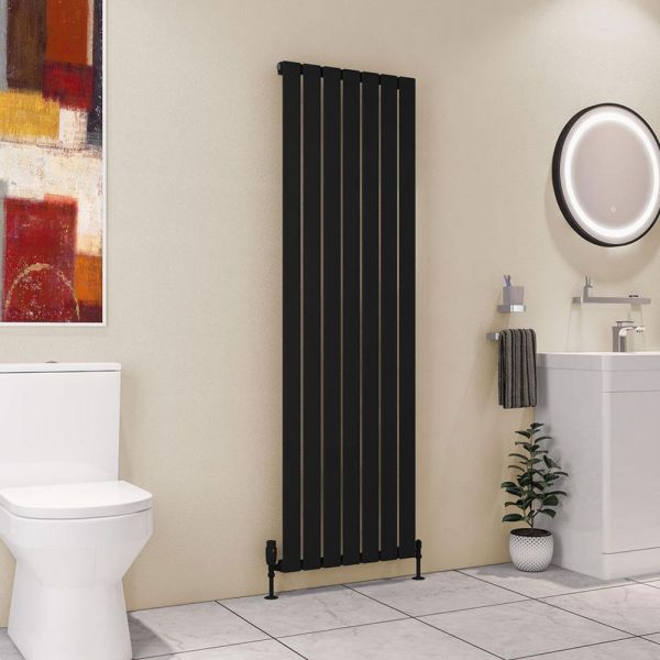 Eastbrook Deddington 1800 x 550 Matt Black Designer Radiator #2