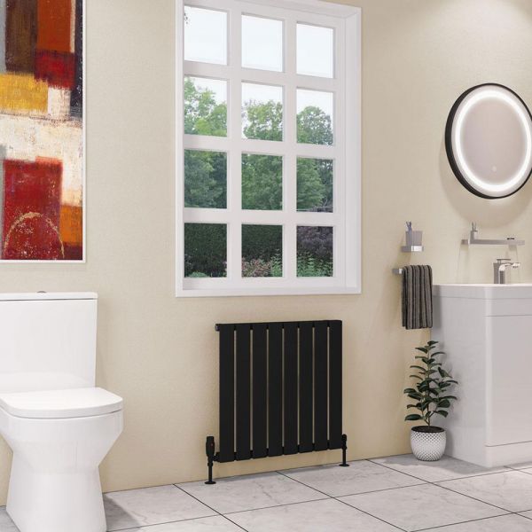 Eastbrook Deddington 600 x 630 Matt Black Designer Radiator #2