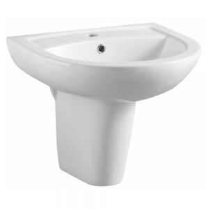 Apex Deia One Tap Hole Basin and Semi Pedestal 550 x 460mm