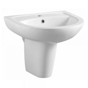 Apex Deia One Tap Hole Basin and Semi Pedestal 500 x 400mm