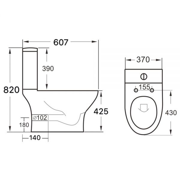 Apex Deia Rimless Open Back Close Coupled Toilet #2