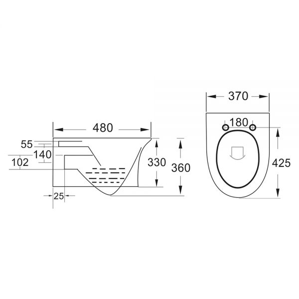 Apex Deia Rimless Wall Hung Toilet #2