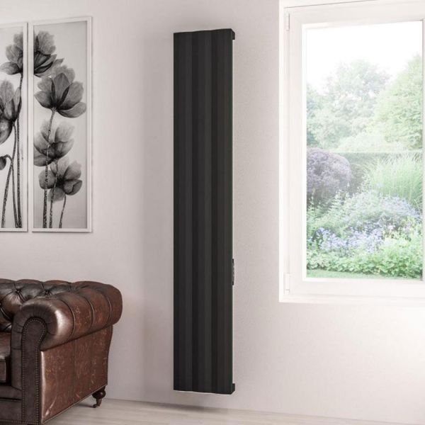 Eastbrook Derwent Dry Element 1800 x 304 Matt Black Aluminium Electric Radiator #4