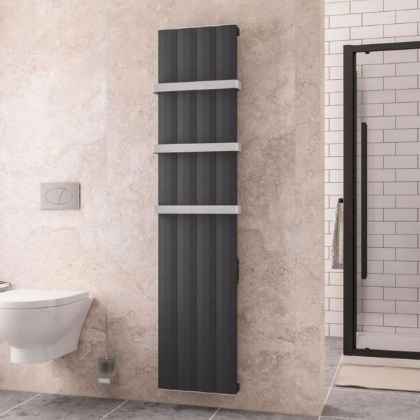Eastbrook Derwent Dry Element 1800 x 404 Matt Anthracite Aluminium Electric Radiator #3