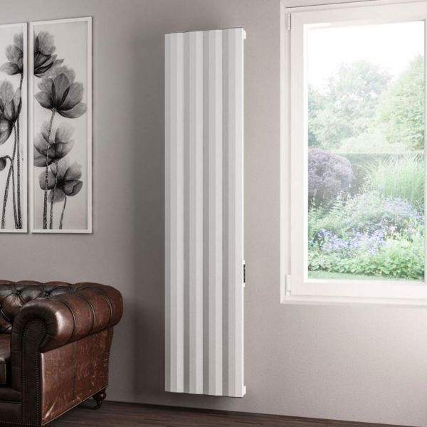 Eastbrook Derwent Dry Element 1800 x 404 Matt White Aluminium Electric Radiator #4