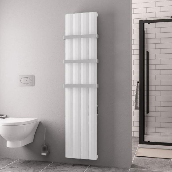 Eastbrook Derwent Dry Element 1800 x 404 Matt White Aluminium Electric Radiator #3