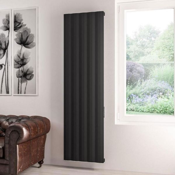 Eastbrook Derwent Dry Element 1800 x 504 Matt Black Aluminium Electric Radiator #4