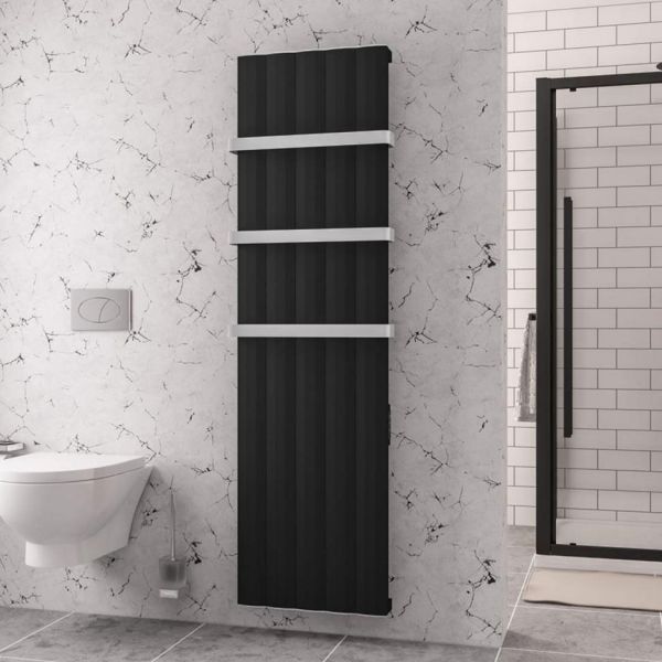 Eastbrook Derwent Dry Element 1800 x 504 Matt Black Aluminium Electric Radiator #3