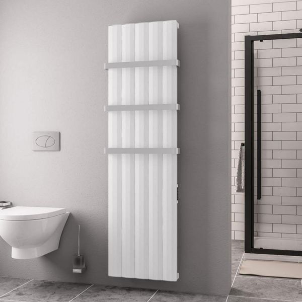 Eastbrook Derwent Dry Element 1800 x 504 Matt White Aluminium Electric Radiator #3