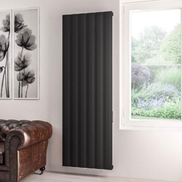 Eastbrook Derwent Dry Element 1800 x 604 Matt Black Aluminium Electric Radiator #4
