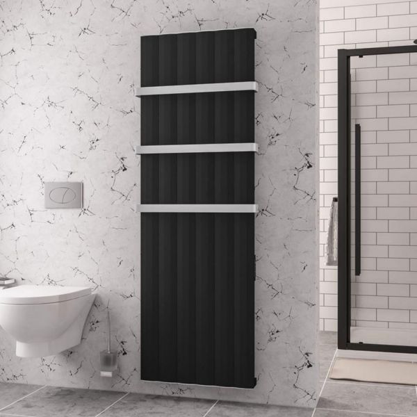 Eastbrook Derwent Dry Element 1800 x 604 Matt Black Aluminium Electric Radiator #3