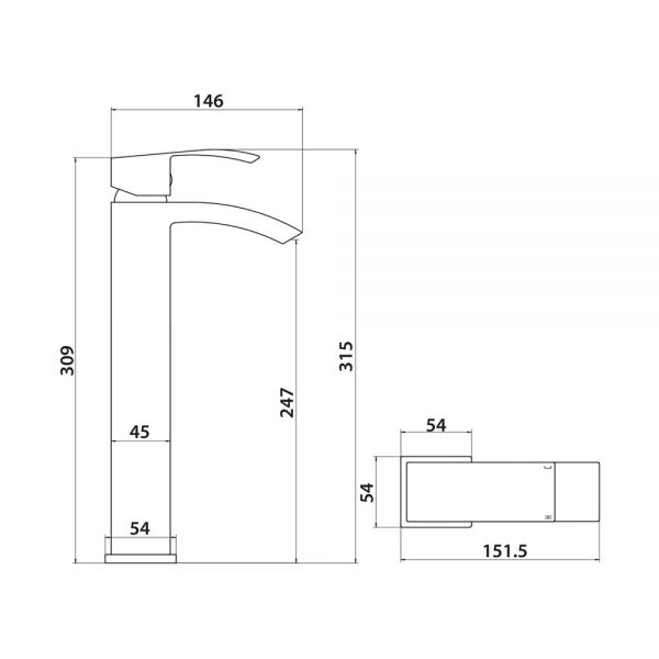 Apex Descent Black Tall Mono Basin Mixer Tap #2