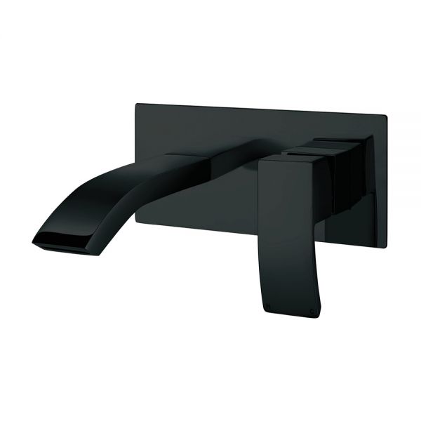 Apex Descent Black Wall Mounted Basin Mixer Tap