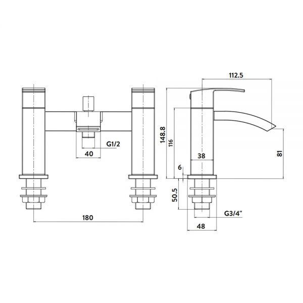 Apex Descent Chrome Bath Shower Mixer Tap #2