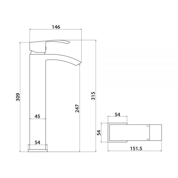 Apex Descent Chrome Tall Mono Basin Mixer Tap #2