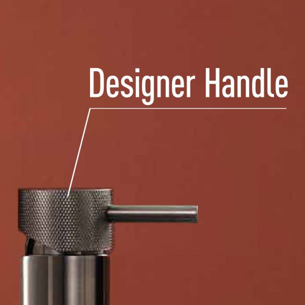 JTP VOS Brushed Black Wall Mounted Basin Mixer Tap 150mm with Designer Handle #3