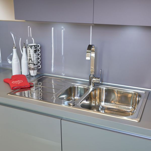 Reginox Diplomat 1.5 Bowl Stainless Steel Kitchen Sink 950 x 500mm #5