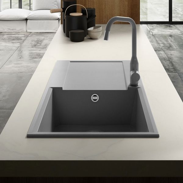 Reginox Easy Titanium 1 Bowl Granite Kitchen Sink 1000 x 500mm #2
