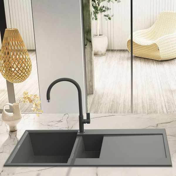 Reginox Easy Titanium 1.5 Bowl Granite Kitchen Sink 1000 x 500mm #2