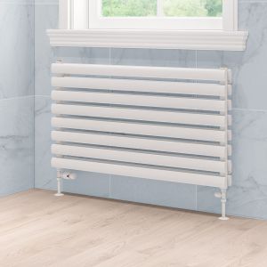 Eastbrook Tunstall Double 560 x 1000 Matt White Designer Towel Rail