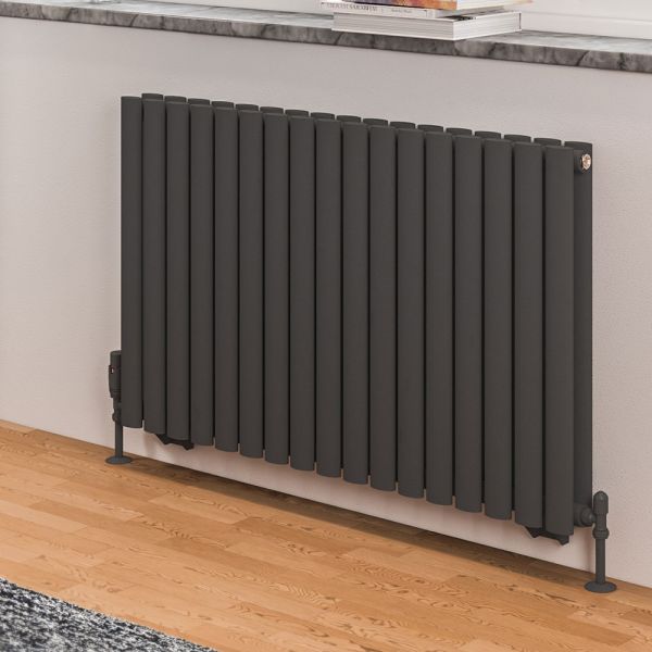 Eastbrook Tunstall Double 600 x 1002 Horizontal Matt Anthracite Designer Radiator