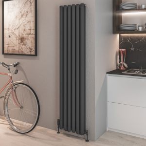 Eastbrook Tunstall Double 1800 x 630 Vertical Matt Anthracite Designer Radiator