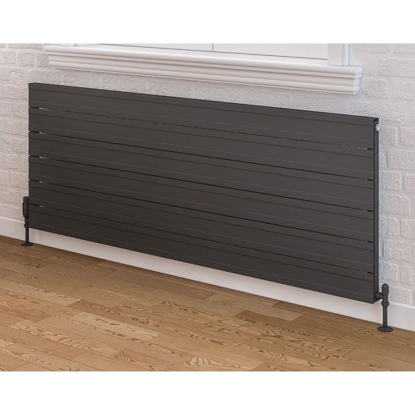 Eastbrook Berkeley 603 x 1400 Horizontal Matt Anthracite Designer Radiator #3