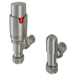 Eastbrook Brushed Nickel Angled TRV Radiator Valves