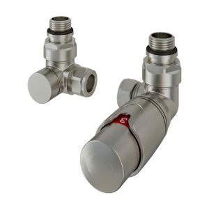 Eastbrook Brushed Nickel Corner TRV Radiator Valves