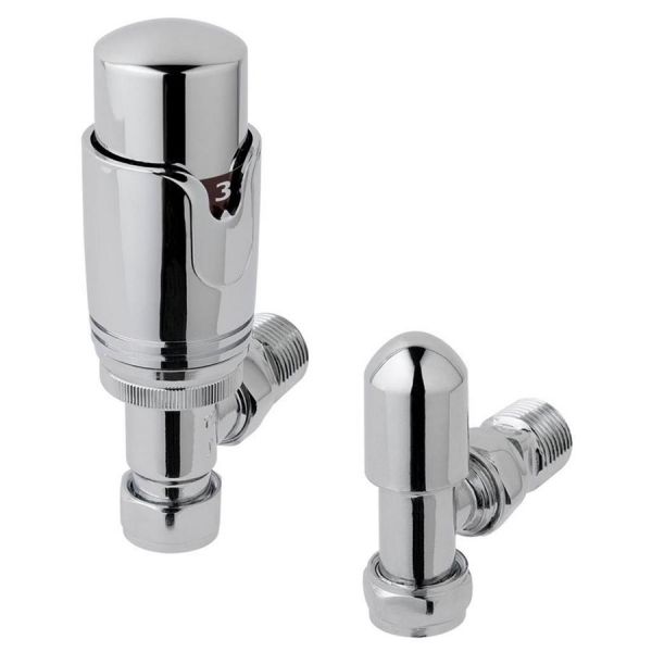 Eastbrook Chrome Angled TRV Radiator Valves