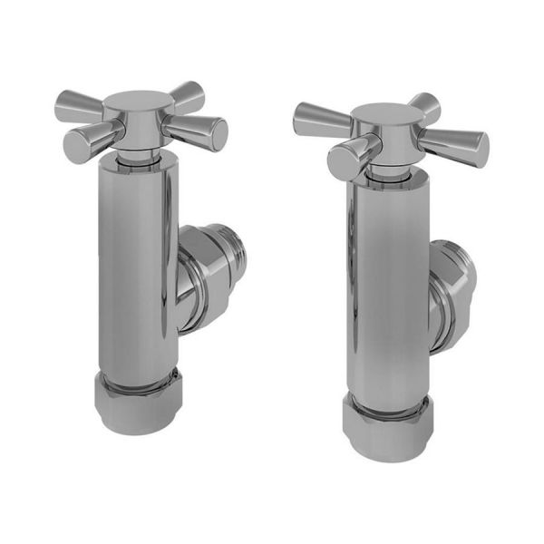 Eastbrook Crosshead Chrome Angled Manual Radiator Valves
