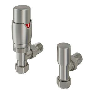 Eastbrook Darlington Brushed Nickel Angled TRV Radiator Valves