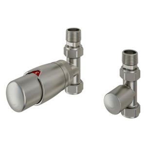 Eastbrook Darlington Brushed Nickel Straight TRV Radiator Valves