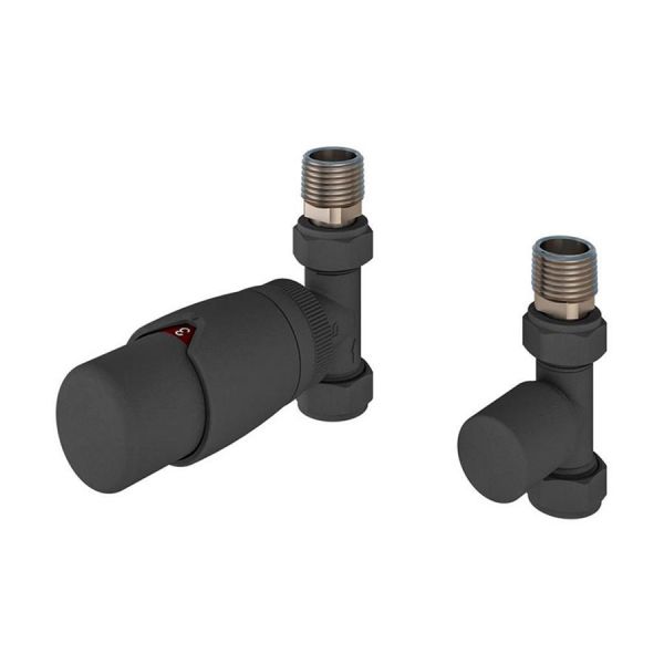 Eastbrook Darlington Matt Anthracite Straight TRV Radiator Valves