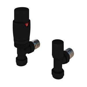 Eastbrook Darlington Matt Black Angled TRV Radiator Valves