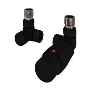 Eastbrook Darlington Matt Black Corner TRV Radiator Valves