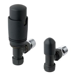 Eastbrook Matt Anthracite Angled TRV Radiator Valves