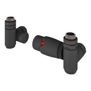 Eastbrook Matt Anthracite Corner Dual Fuel TRV Radiator Valves