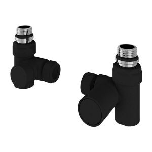 Eastbrook Matt Black Corner Dual Fuel Manual Radiator Valves