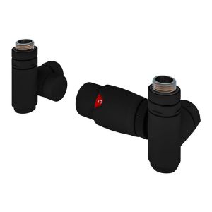 Eastbrook Matt Black Corner Dual Fuel TRV Radiator Valves
