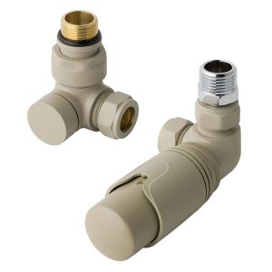 Eastbrook Matt Cappuccino Corner TRV Radiator Valves