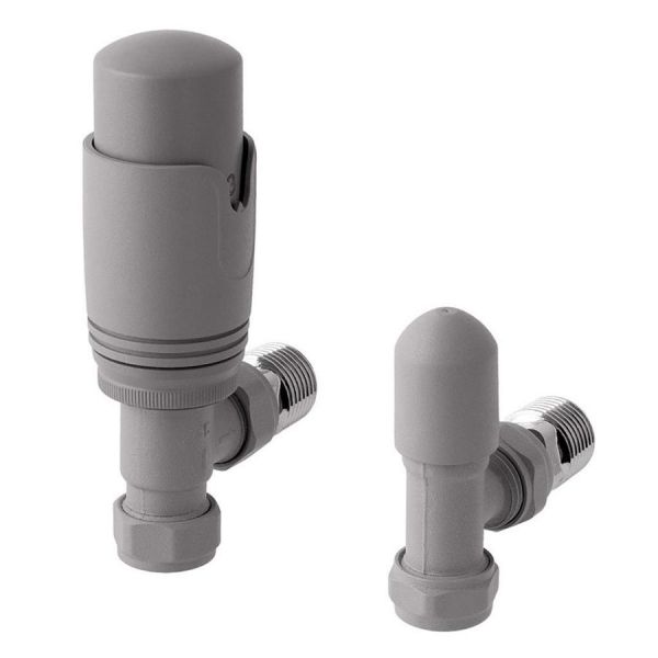 Eastbrook Matt Grey Angled TRV Radiator Valves