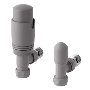 Eastbrook Matt Grey Angled TRV Radiator Valves